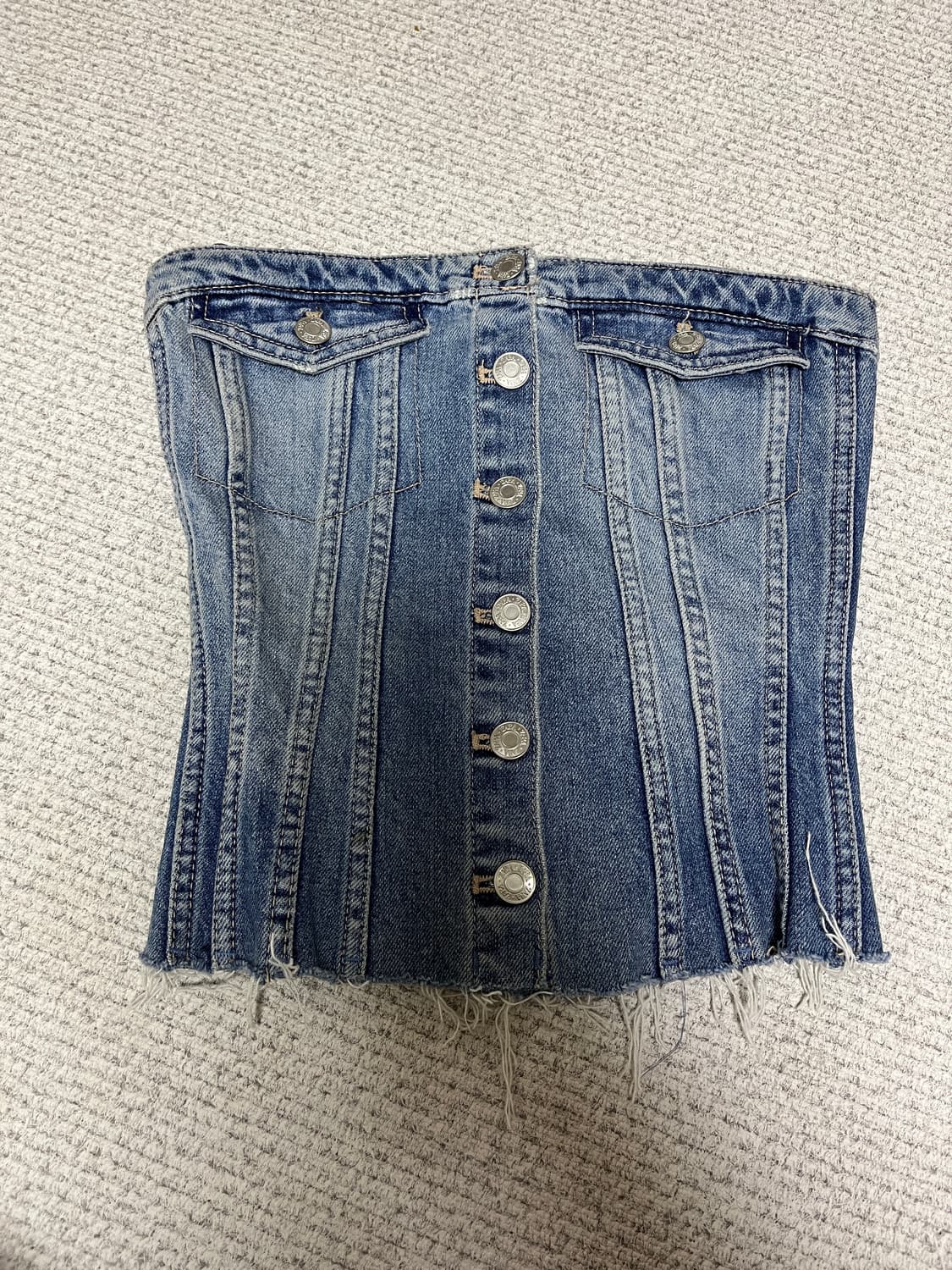 자라 데님 코르셋 탑 xs 상품이미지3