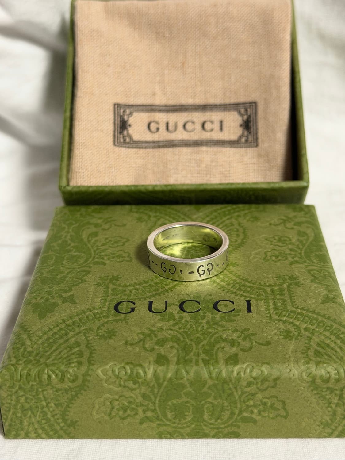 구찌 고스트링 실버 반지 풀구성 상품이미지1