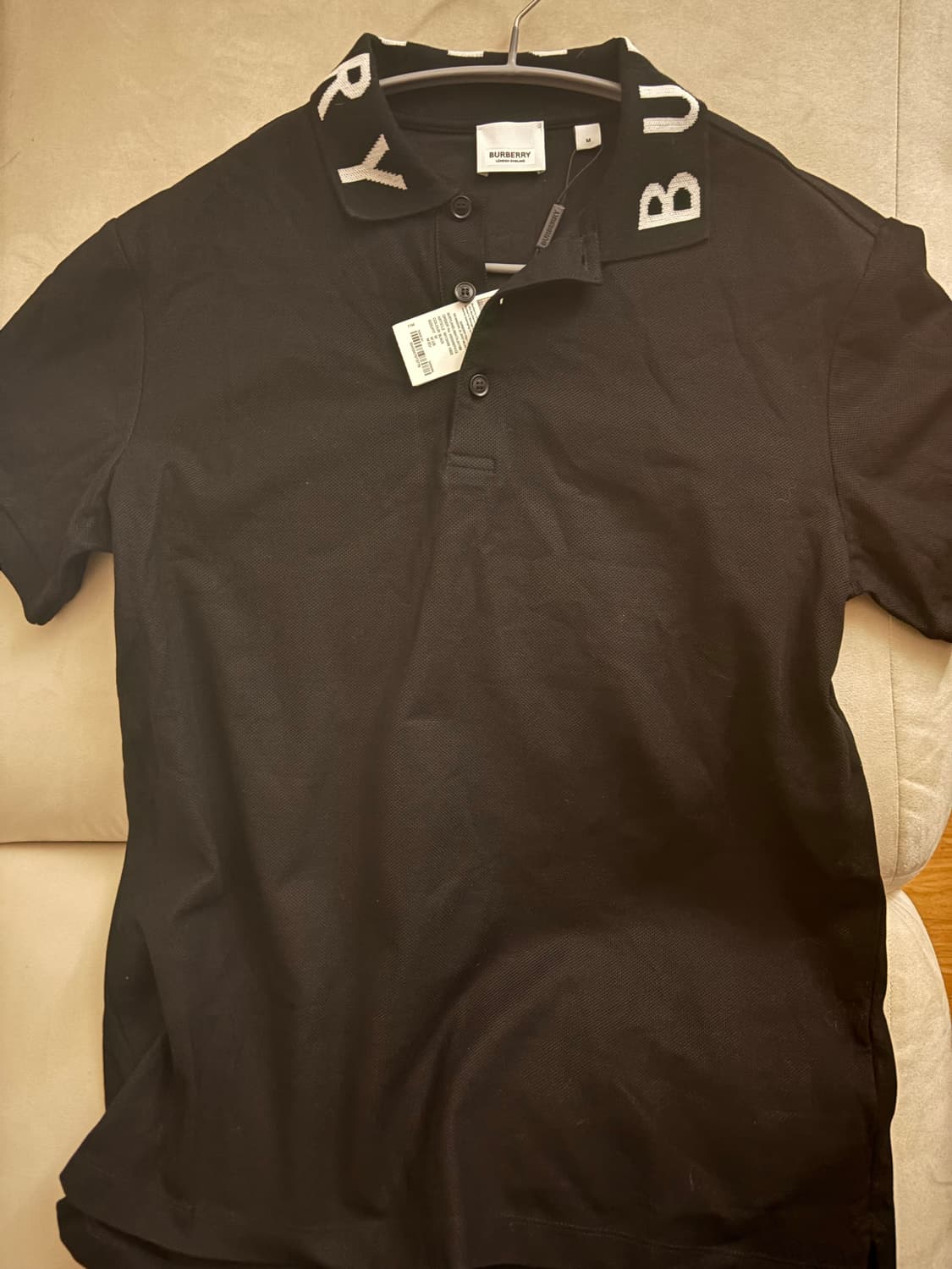 (정품) 버버리 라이랜드 블랙 반팔 카라티/pk티/폴로티 상품이미지2