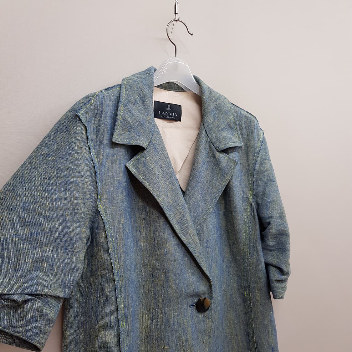 한섬 랑방 린넨 반팔 테일러드 자켓 82-94-160사이즈 상품이미지3