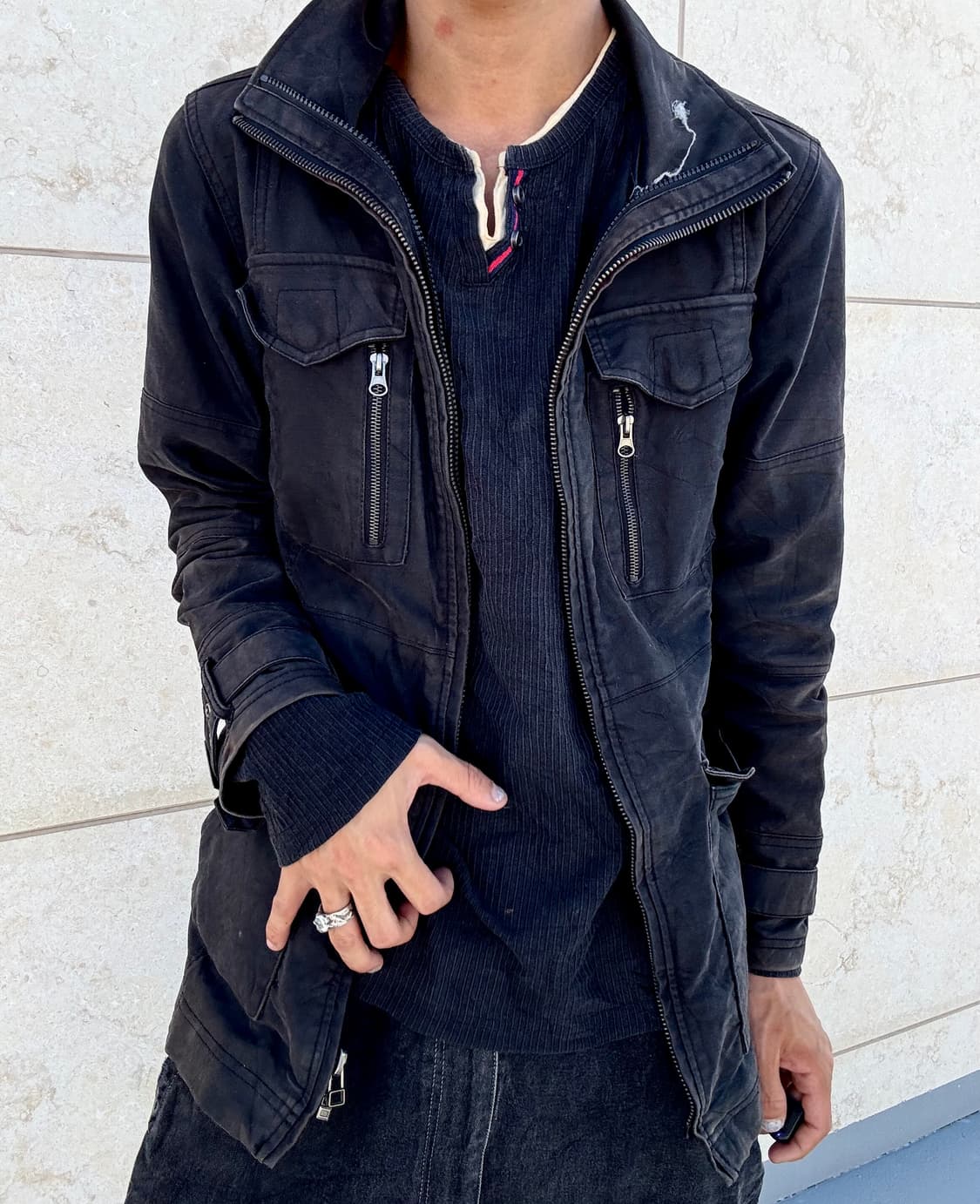 “Vintage” Side Buckle Black Multi Pocket 상품이미지4