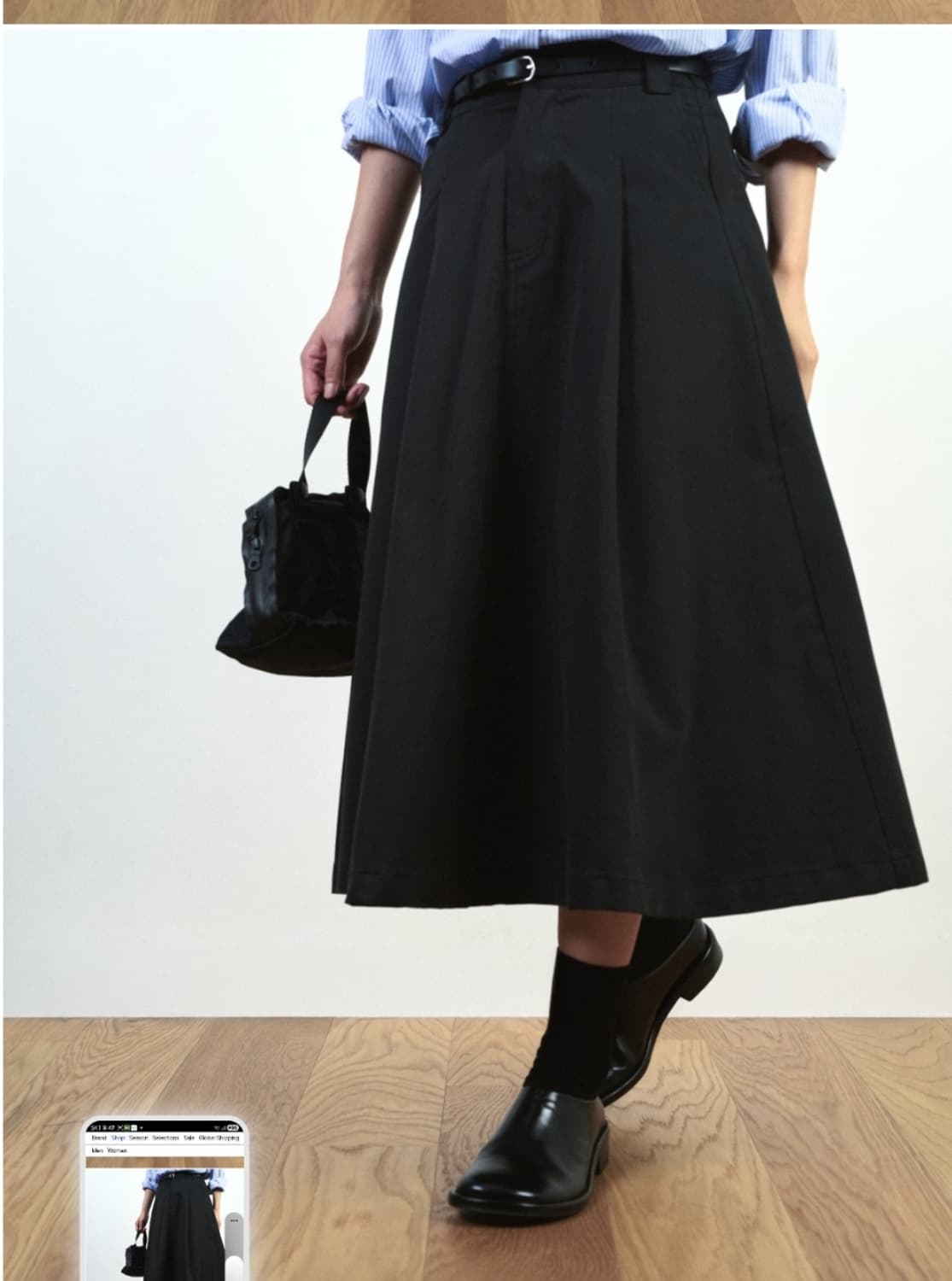 해브해드 릴랙스 플레어 롱스커트 상품이미지2