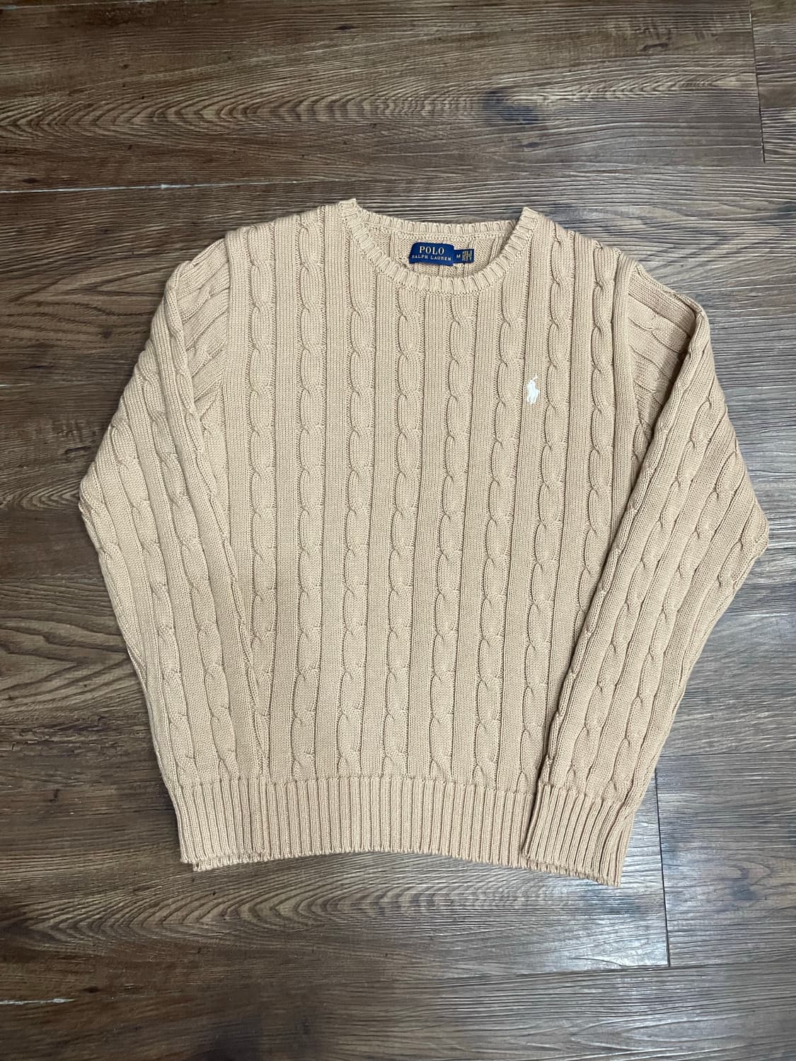폴로 랄프로렌 화이트포니 베이지 케이블 니트 스웨터 상품이미지3