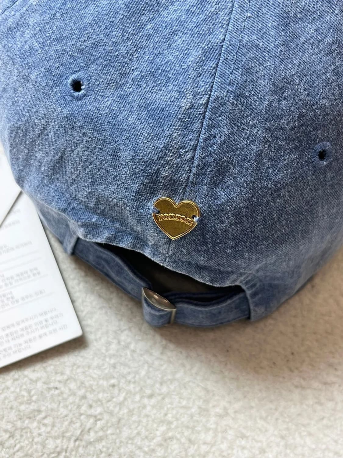 론론 RONRON 피그먼트 리본 자수 로고 볼캡 Q1290 상품이미지6