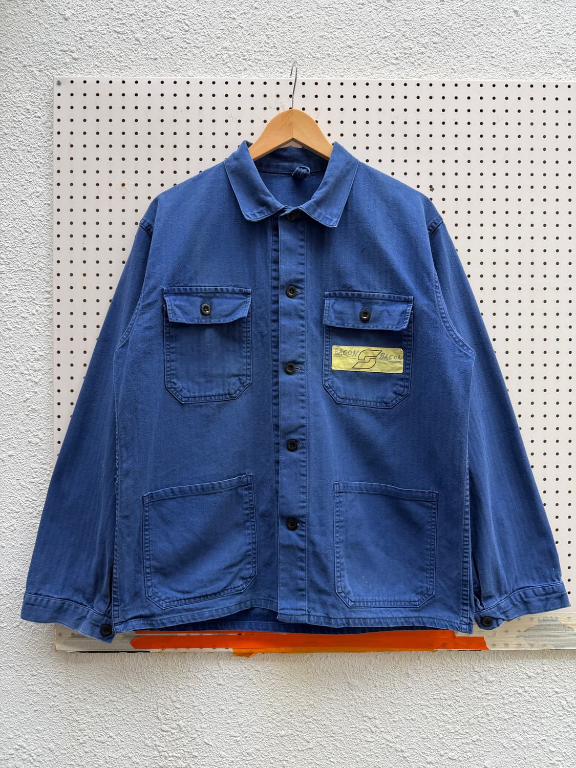 WASHED BLUE 4 POCKET HBT 헤링본트윌 프렌치워크자켓 상품이미지1