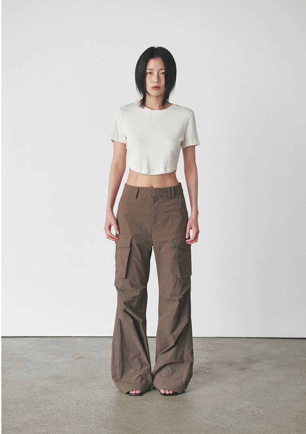 Ordes cargo flare trousers - khaki 상품이미지1