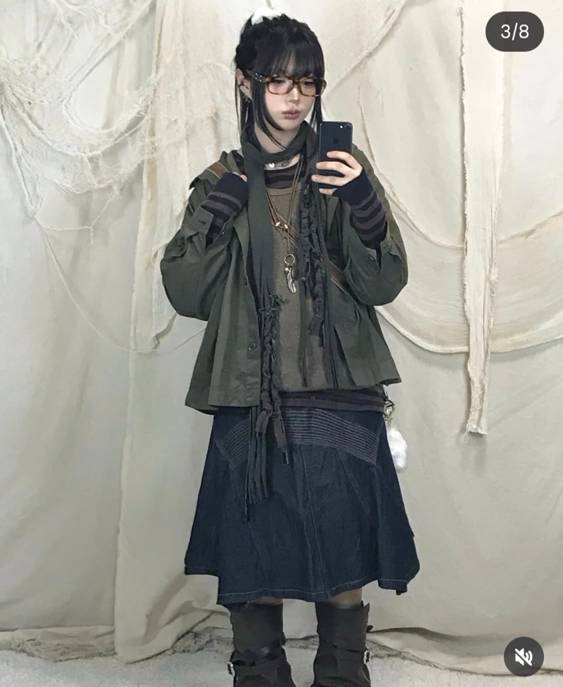 KIRU키루  빈티지 세트(그런지,모리,페어리,도쿄,초코,카키,야상세트) 상품이미지3