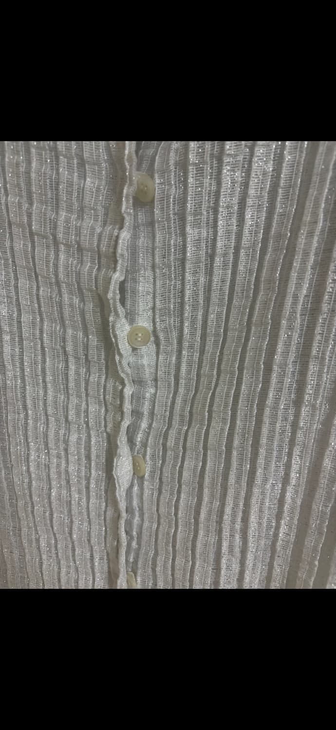 me ISSEY MIYAKE 크링클 버튼 실버 가디건44-66정품 상품이미지5