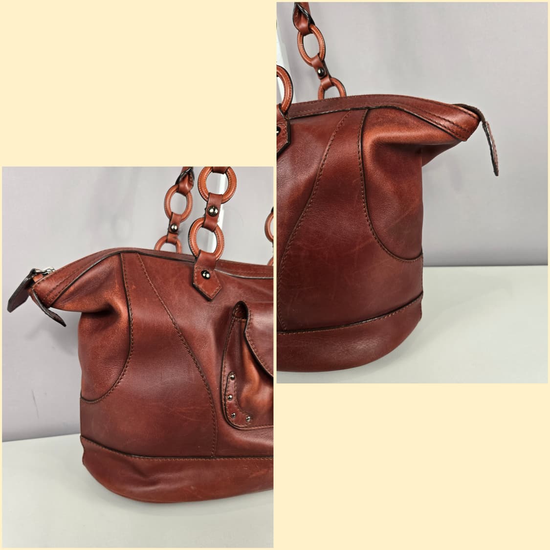 TOD'S 토즈 빈티지 레더 가죽 토트백 가방 정품 상품이미지3