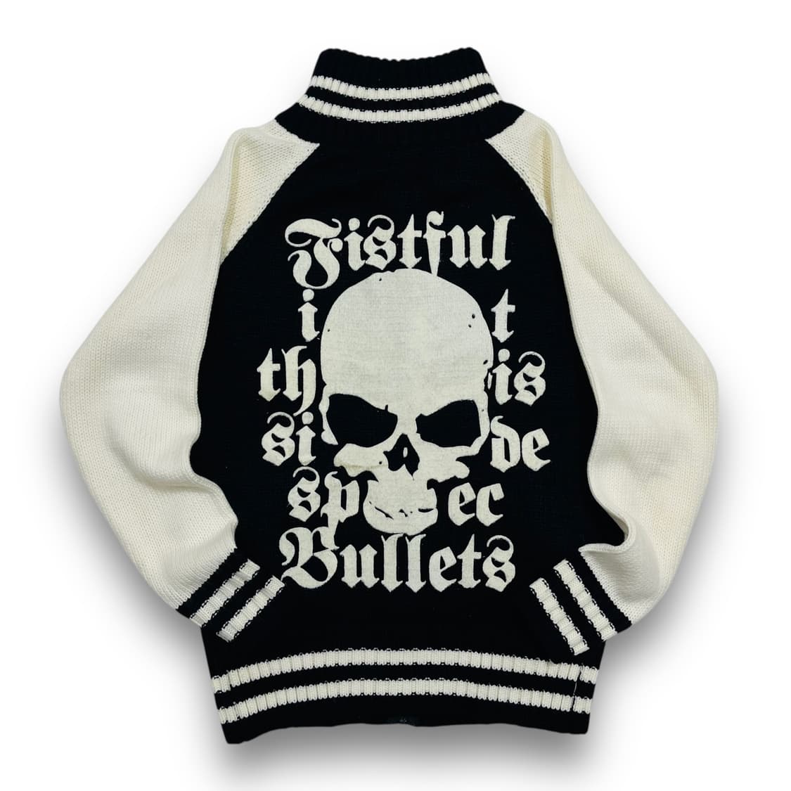 Shake Punk skull Bad Diction knit zip-up 상품이미지5