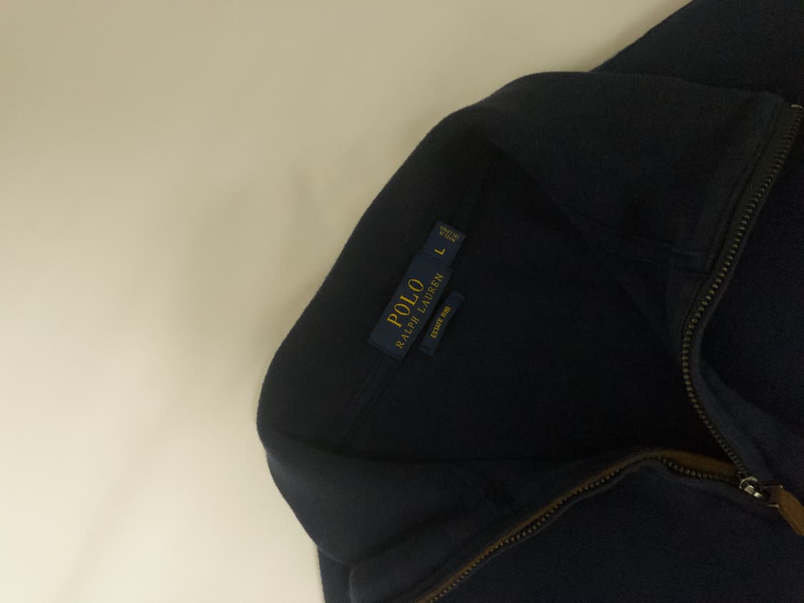 새상품! 폴로 랄프로렌 ESTATE RIB 반집업 니트 네이비 L 상품이미지2