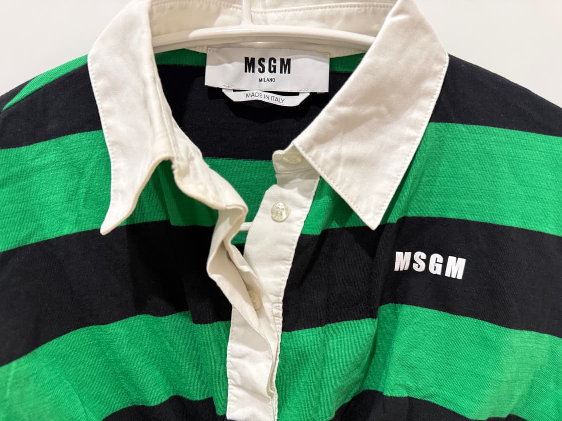 MSGM 그린/블랙 스트라이프 꼬임 미니 원피스 S (44사이즈) 상품이미지4