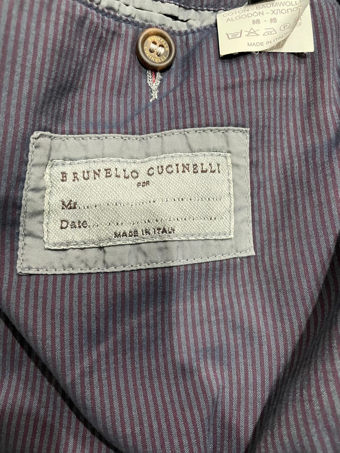 브루넬로 쿠치넬리 남성 블루 트러커 자켓 50 정품 상품이미지5