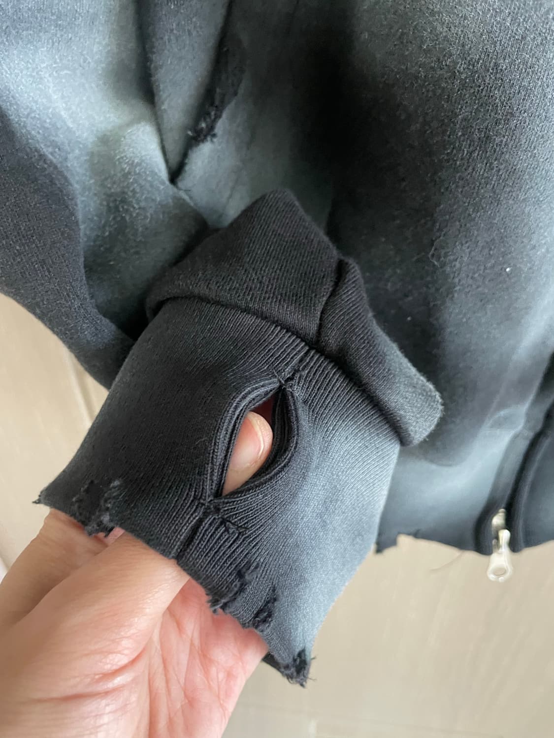 그런지 고스 갸루 펑크 아메카지 타이다이 블랙 데미지 후디 상품이미지4