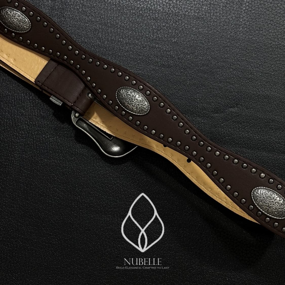 🌗 Convex stud western belt / 에스닉 웨스턴 벨트 상품이미지4