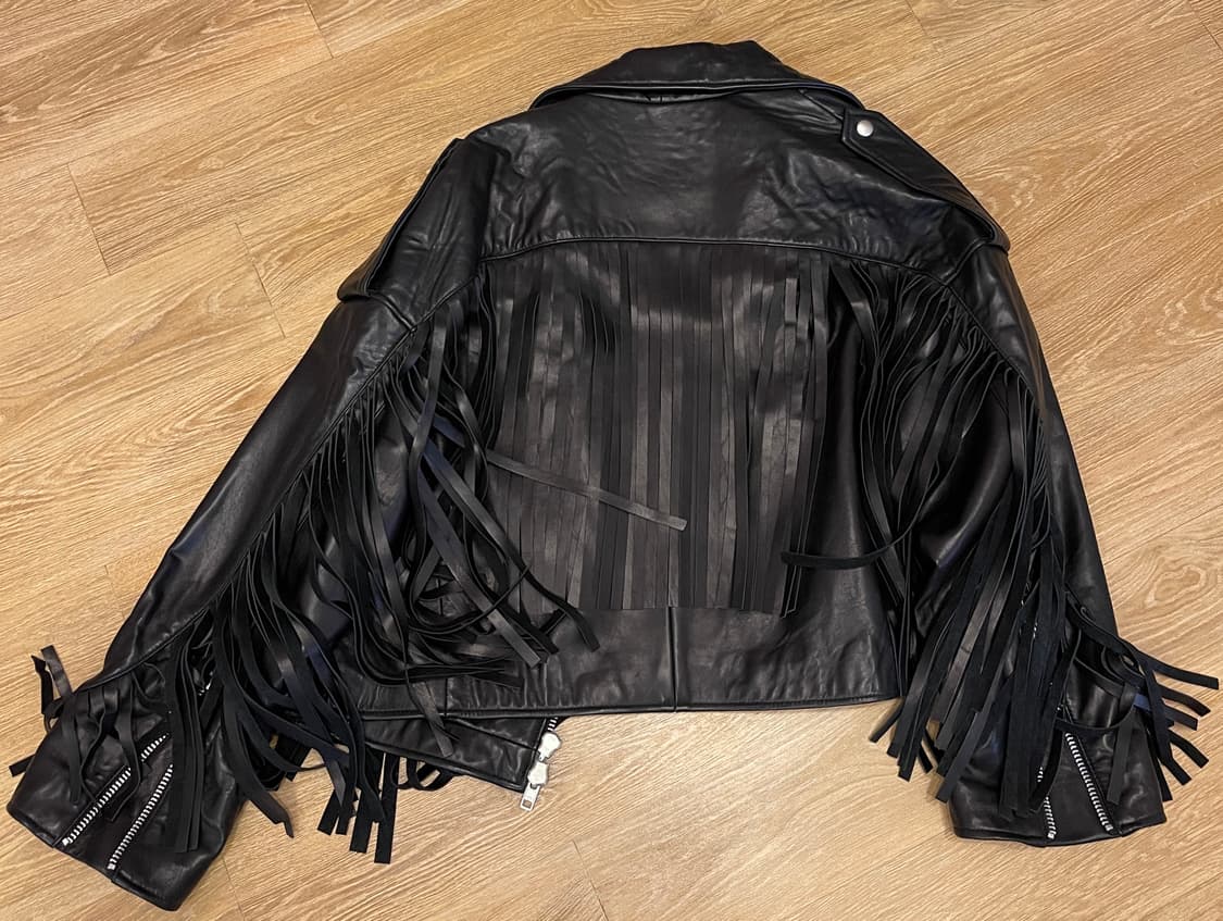 HOLY NUMBER 7 프린지 램스킨 라이더 자켓  상품이미지2