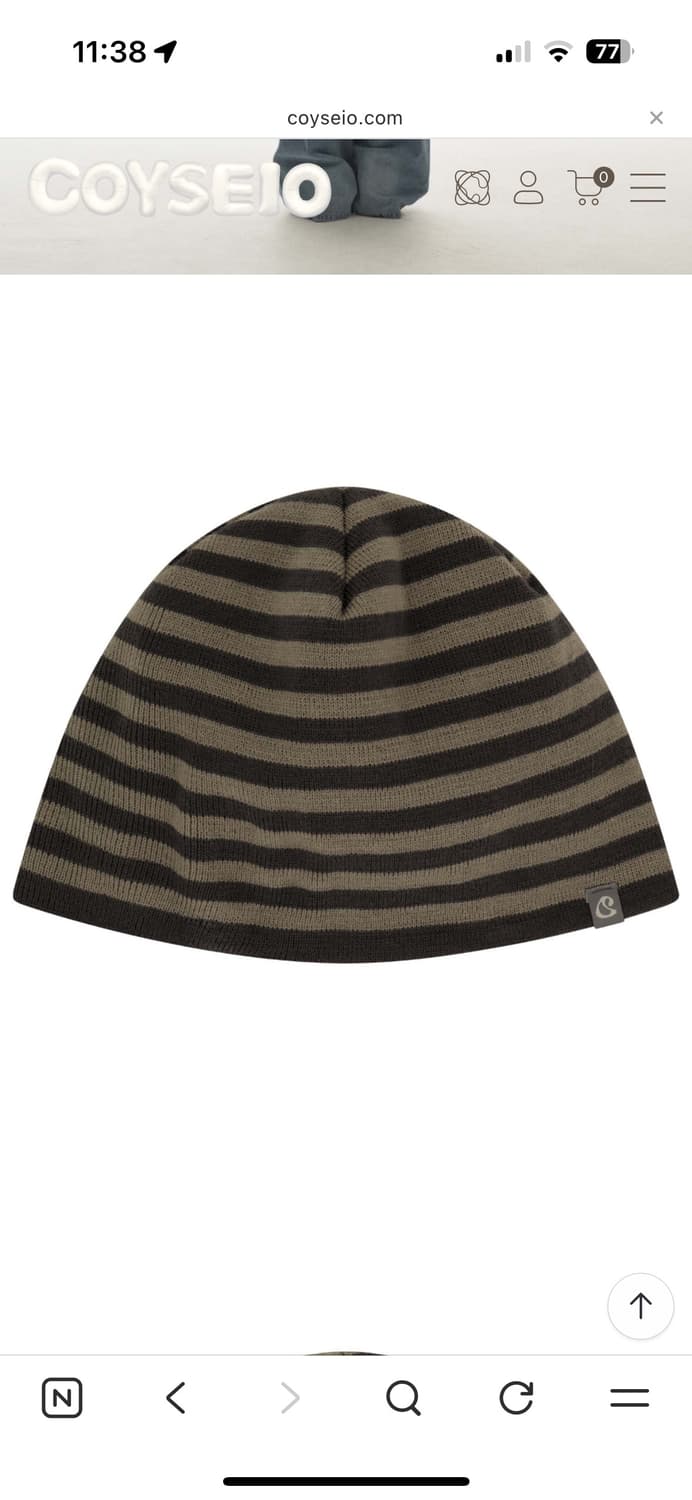 코이세이오 스트라이프 비니 카키 상품이미지3