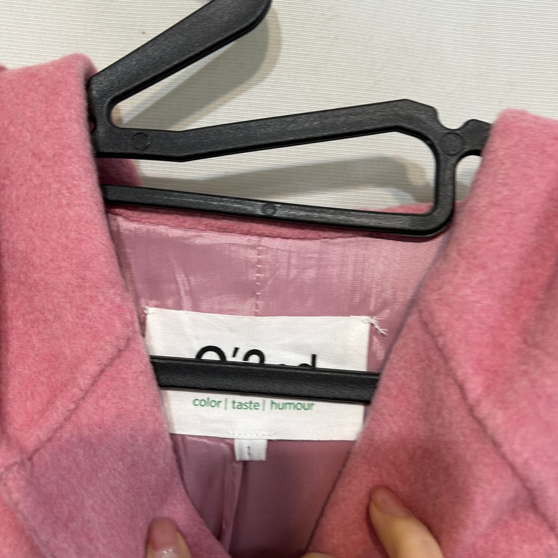 오즈세컨 핑크 후드 코트 55 상태최상 상품이미지2