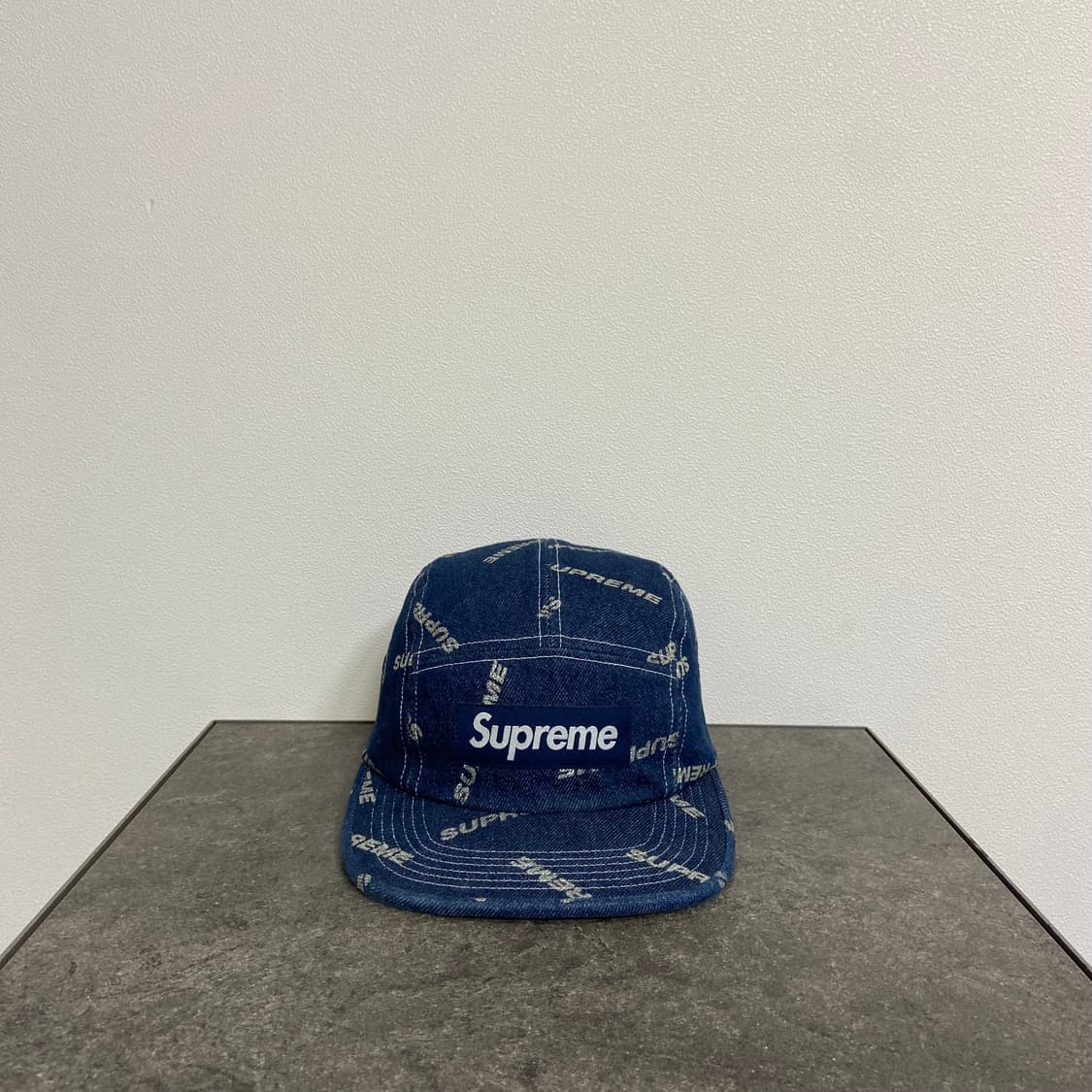 슈프림 캠프캡 모자 자카드 글리터 로고 레드 박스로고 상품이미지1