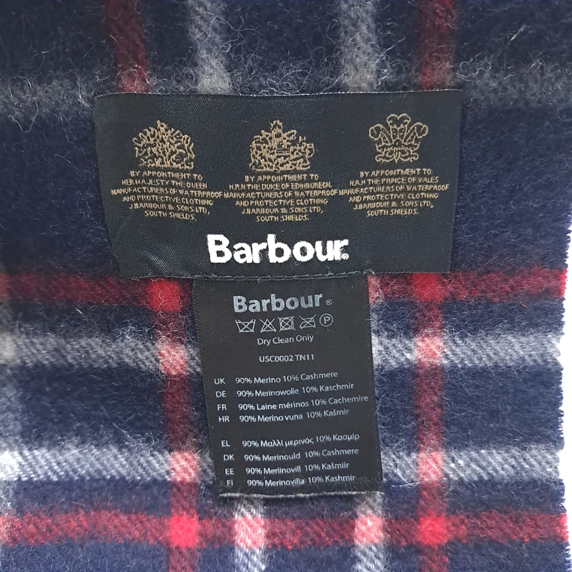 MX442 바버 다크네이비 타탄체크 머플러 목도리 상품이미지4