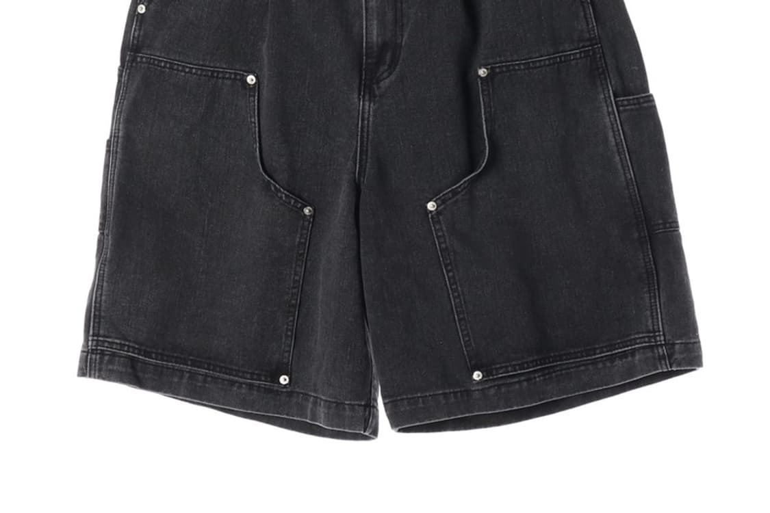 리테일 흑청 워싱 더블니 버뮤다 팬츠 L 상품이미지4