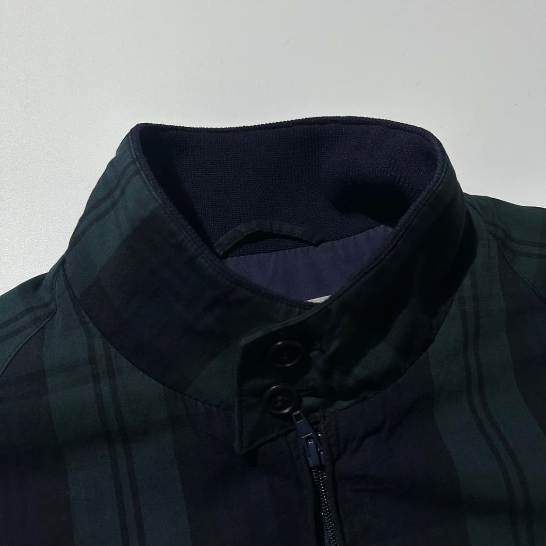 바라쿠타 G9 블랙와치 타탄체크 헤링턴 블루종 자켓 상품이미지6