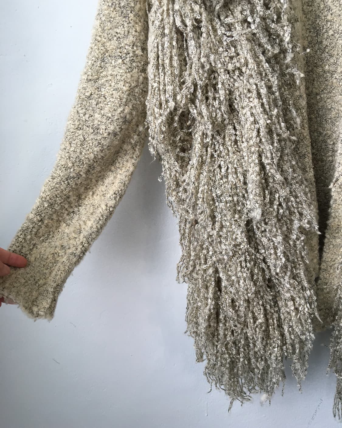 Fringe point open knit cardigan 상품이미지4