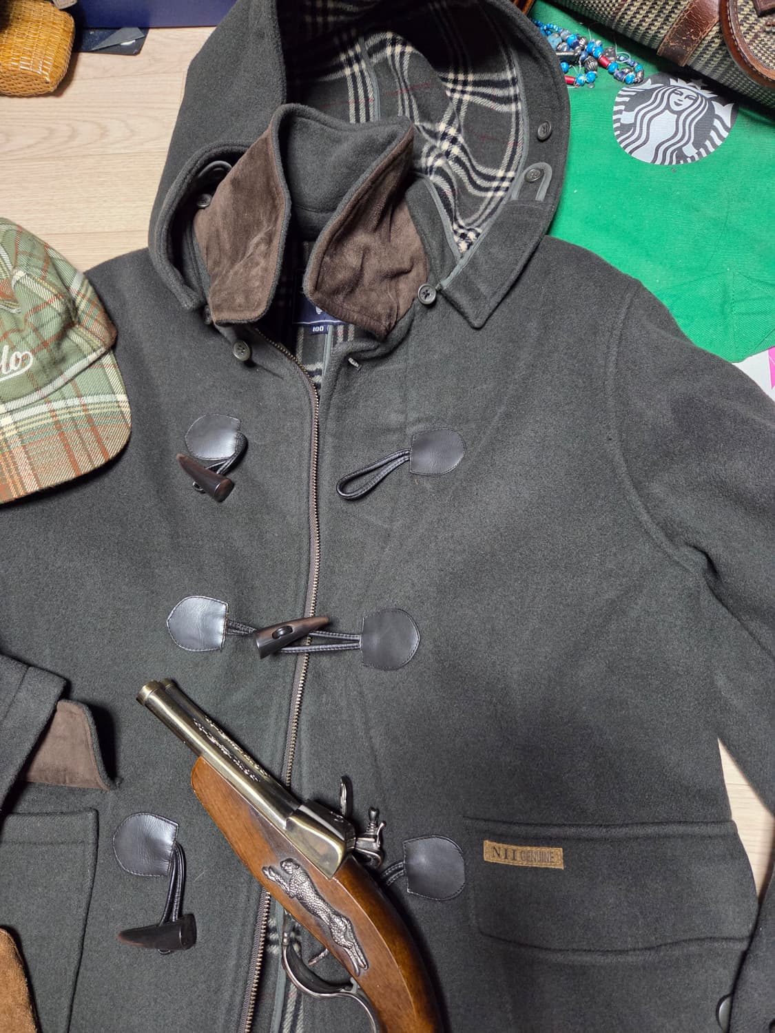 NII 더플코트 떡볶이 코트 딥그린 울코트 상품이미지3