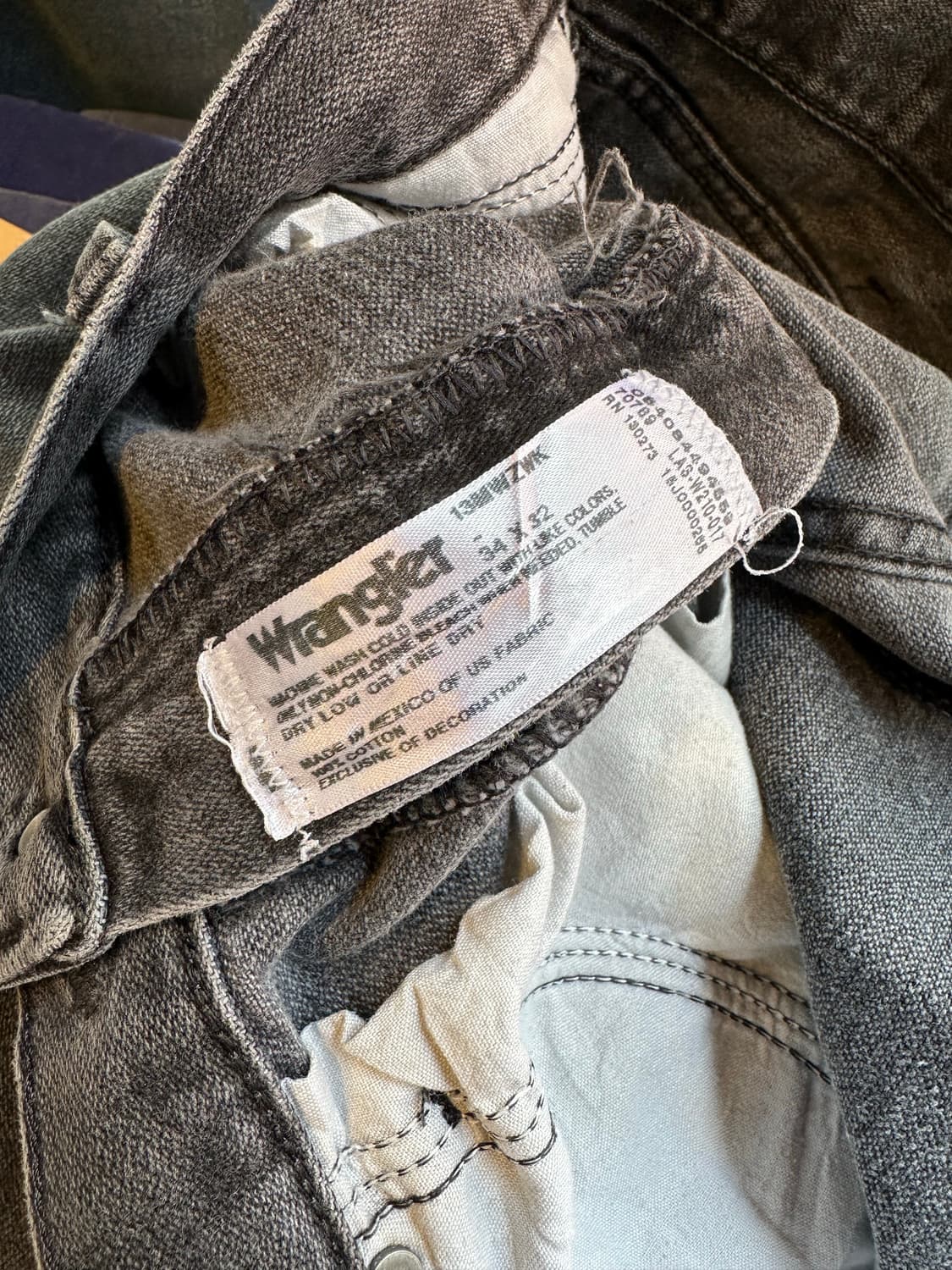 랭글러 블랙 데님 팬츠 34x32 상품이미지8