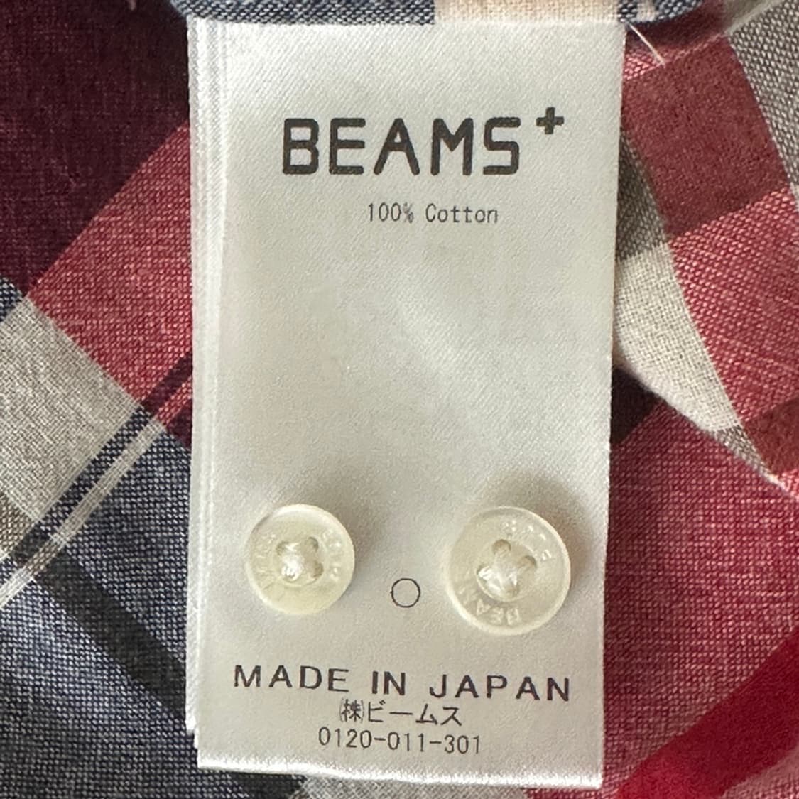 BEAMS+ 빔즈플러스 풀오버 버튼 다운 마드라스 체크 셔츠 L 사이즈 상품이미지10