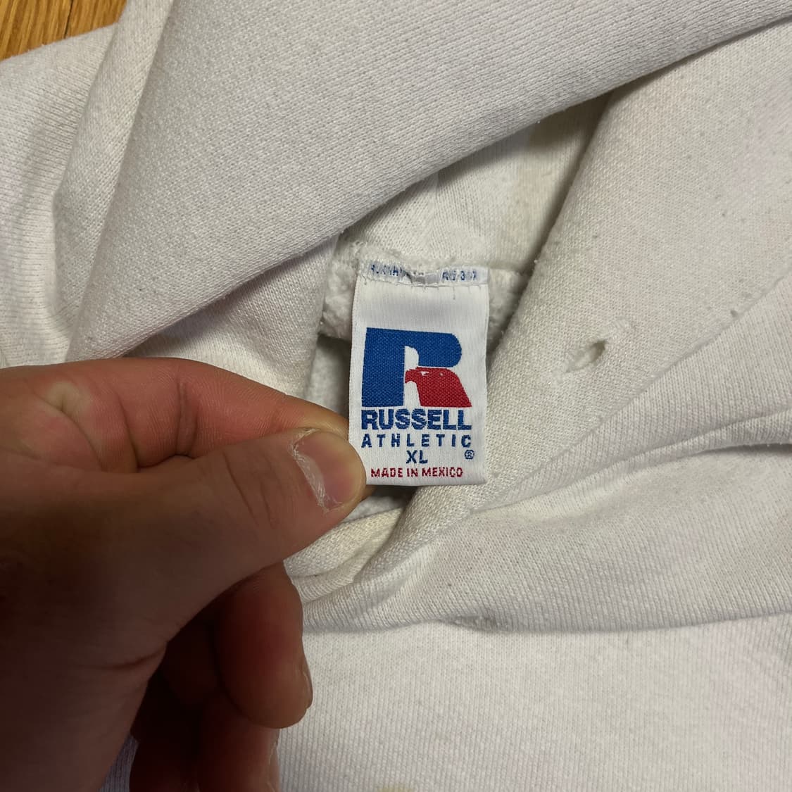 [XL] 90s 빈티지 러셀 후드 화이트 상품이미지3