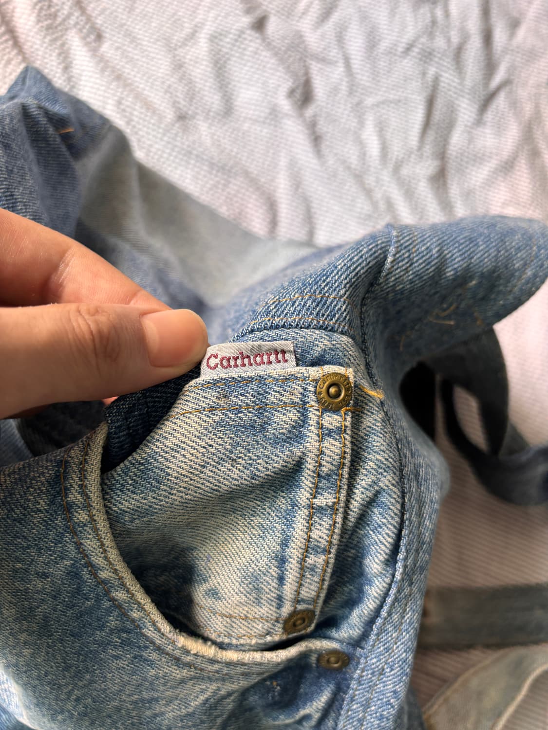 칼하트 × 빈티지데님 – 하나뿐인 리워크 토트백 상품이미지7