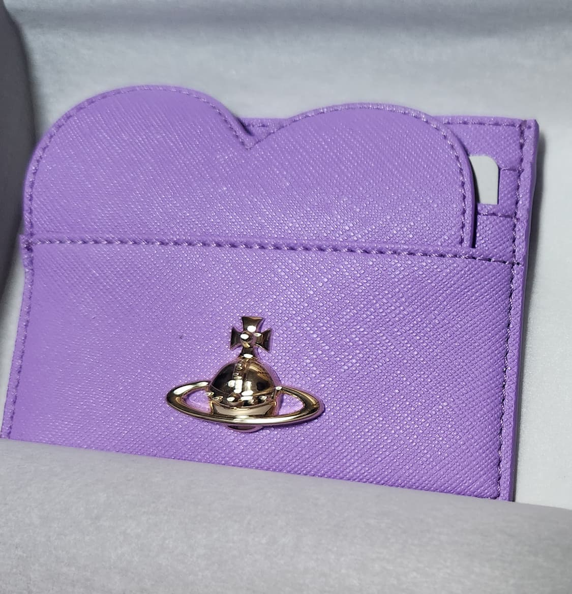 비비안웨스트우드 하트 키드지갑 라일락 상품이미지1
