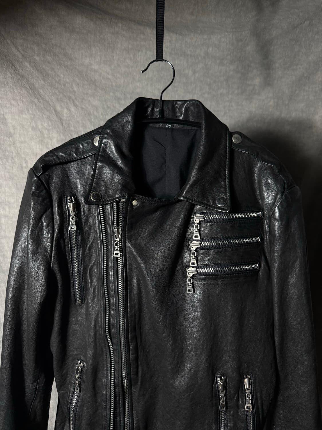 Multi Zip Asymmetric Lambskin Jacket  상품이미지3