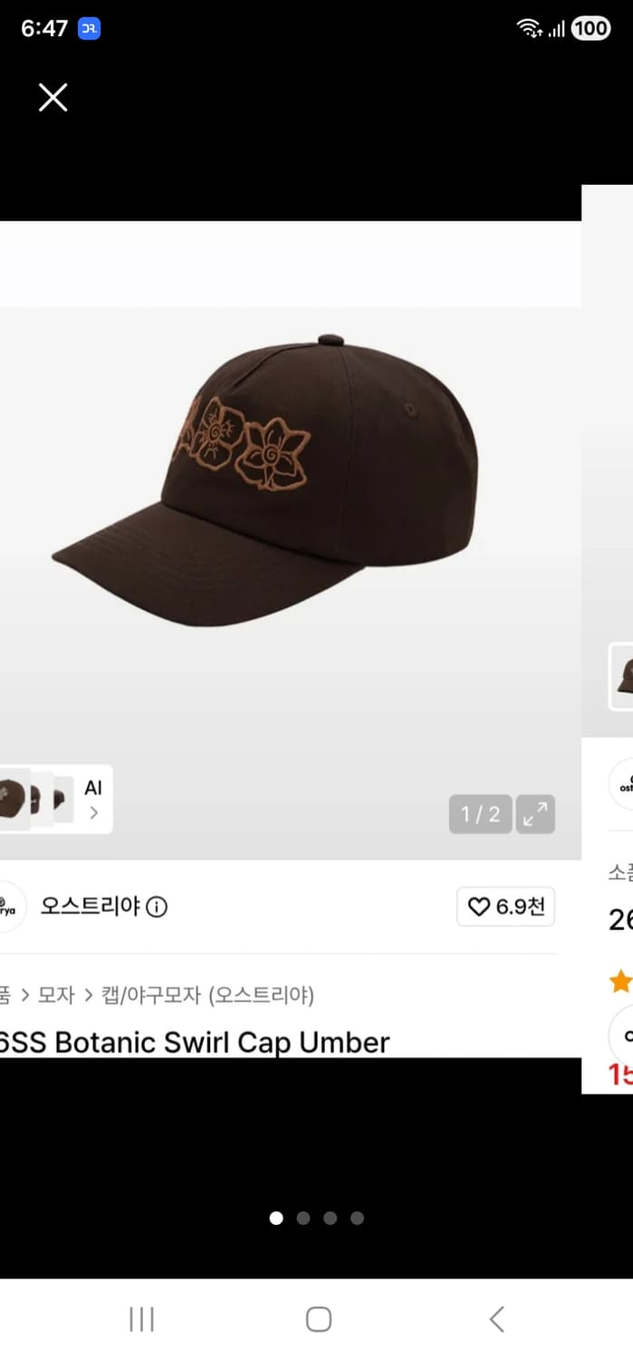 오스트리야 26SS 보타닉 볼캡 모자 umber 상품이미지1