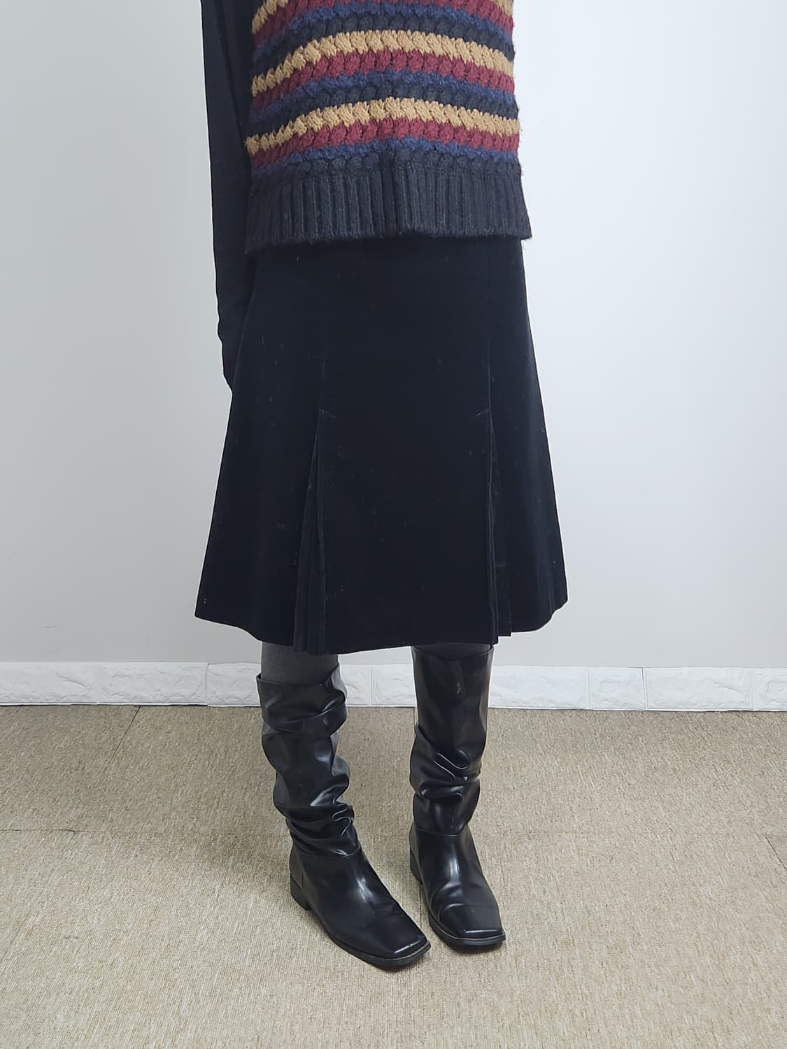 벨벳•코듀로이 플리츠 스커트 상품이미지3