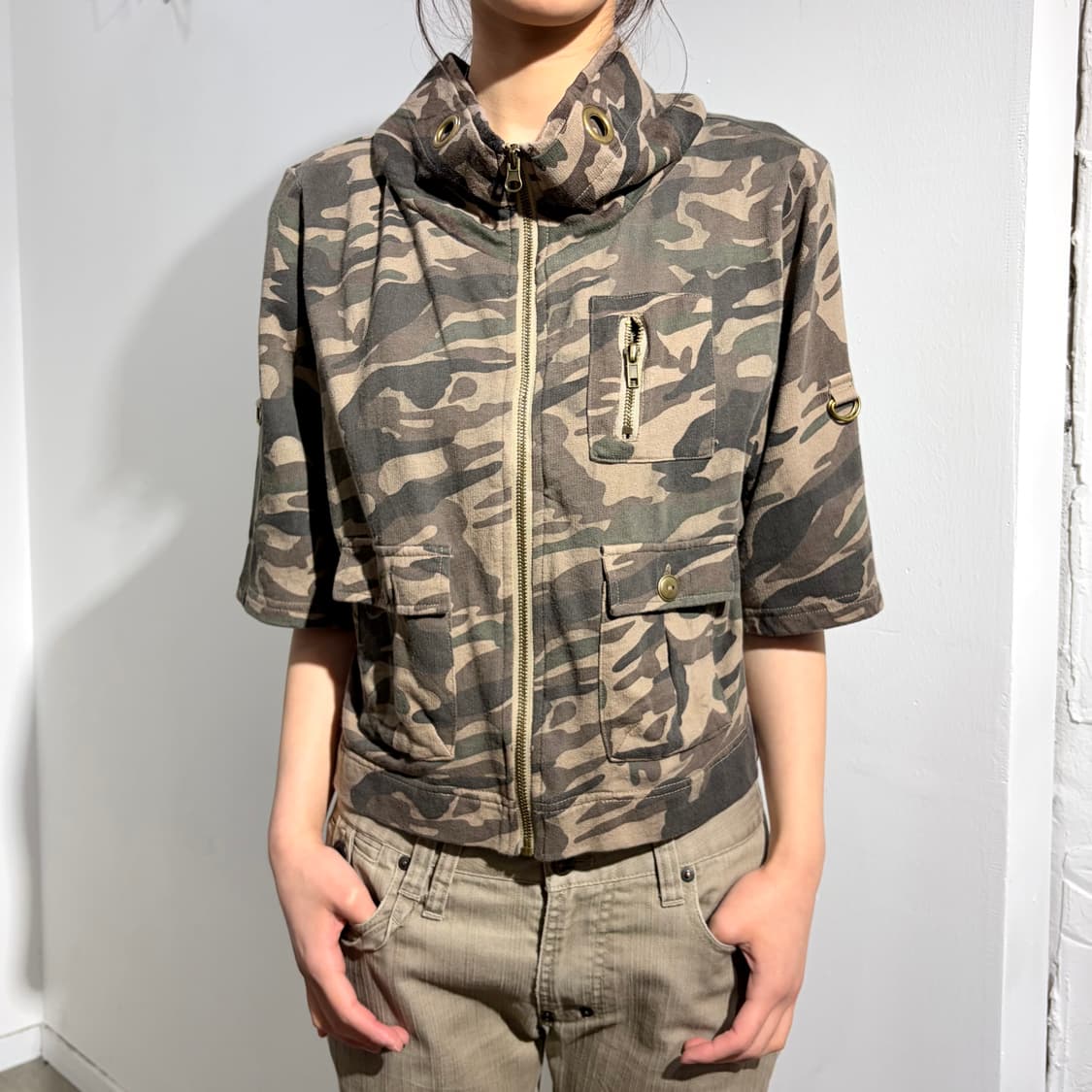 H.c.m.ii 카모 케이프 반팔자켓 상품이미지1