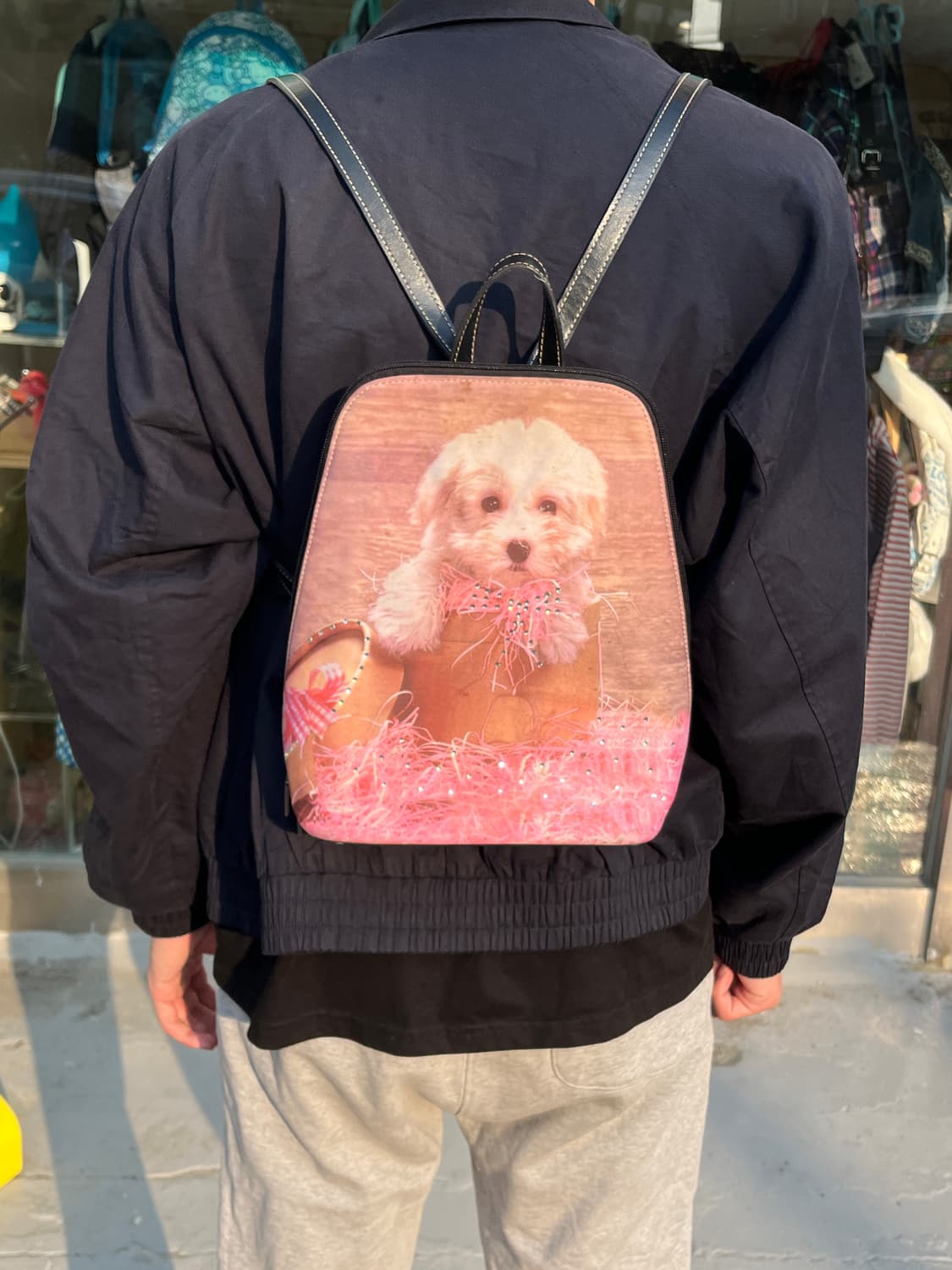 큐빅 강아지 프린팅 백팩 상품이미지7