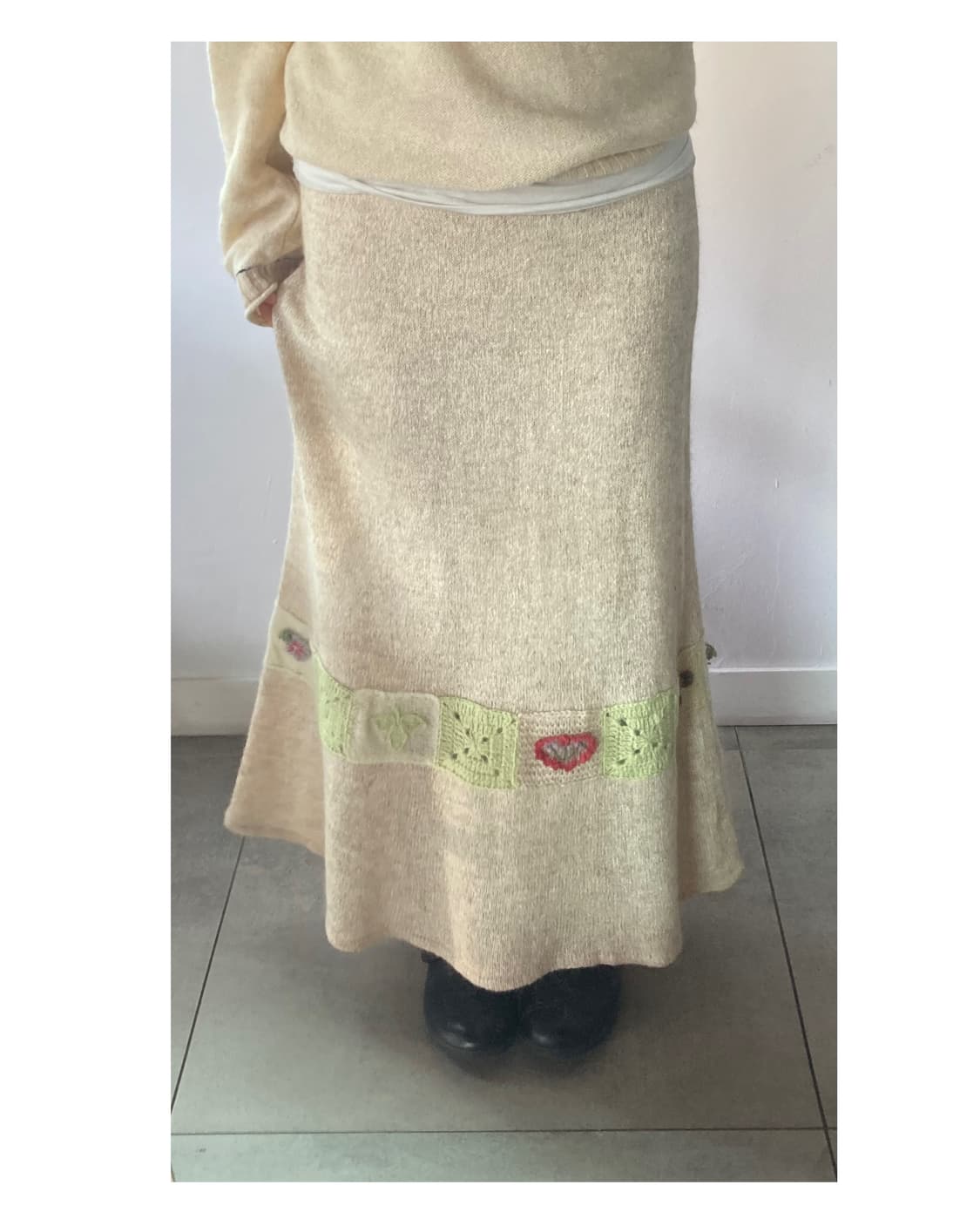 뜨개 포인트 니트스커트 상품이미지4