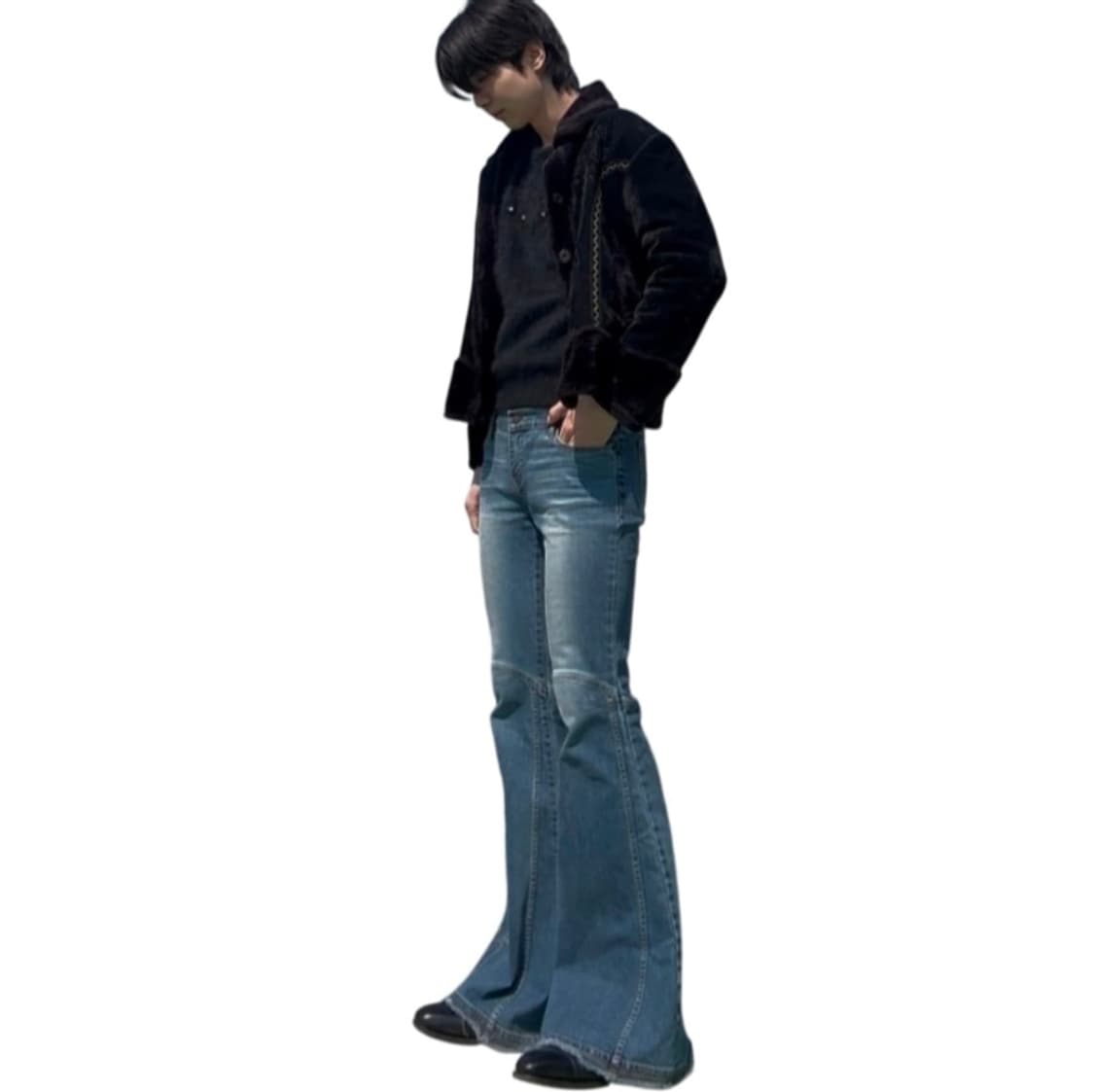 빈티지 빅 벨바텀 풀레어 데님팬츠 29 히피웨스턴 vkei 상품이미지1