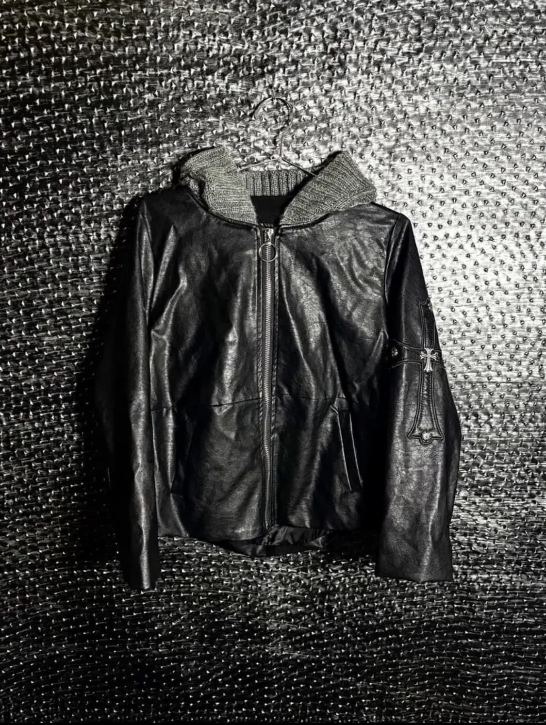 크로스 레더 자켓 상품이미지3