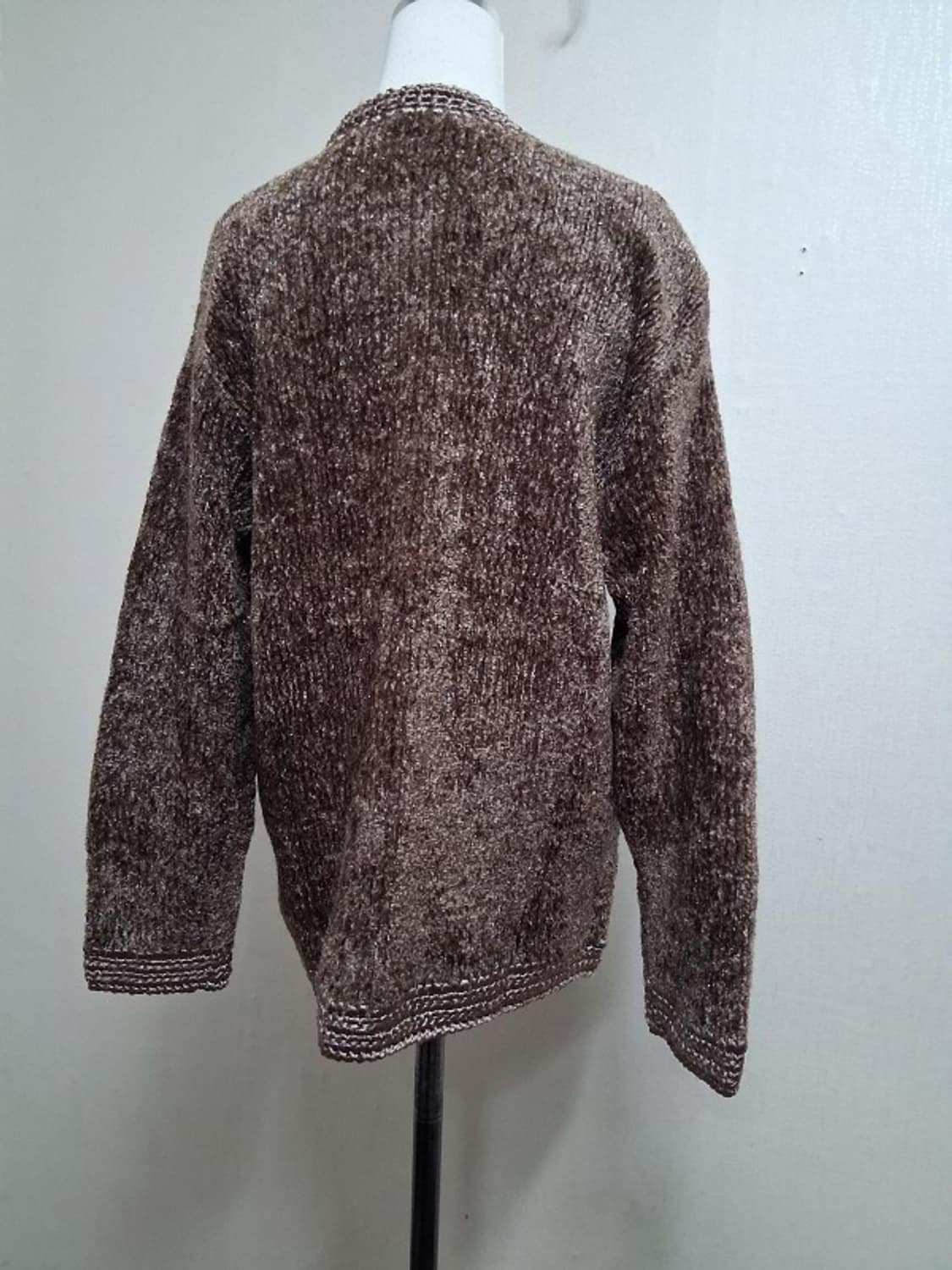 일본수입빈티지 QUEEN MARTHA 벨벳트위드니트가디건 은사반짝이 77 상품이미지2