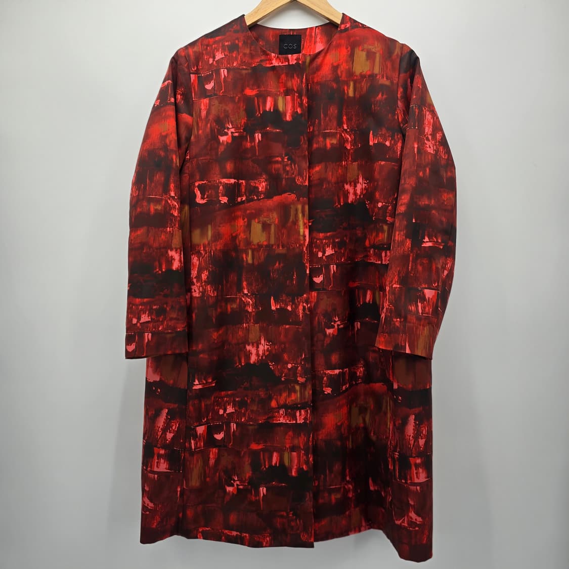 COS 레드 패턴 롱 코트 36사이즈 상품이미지1