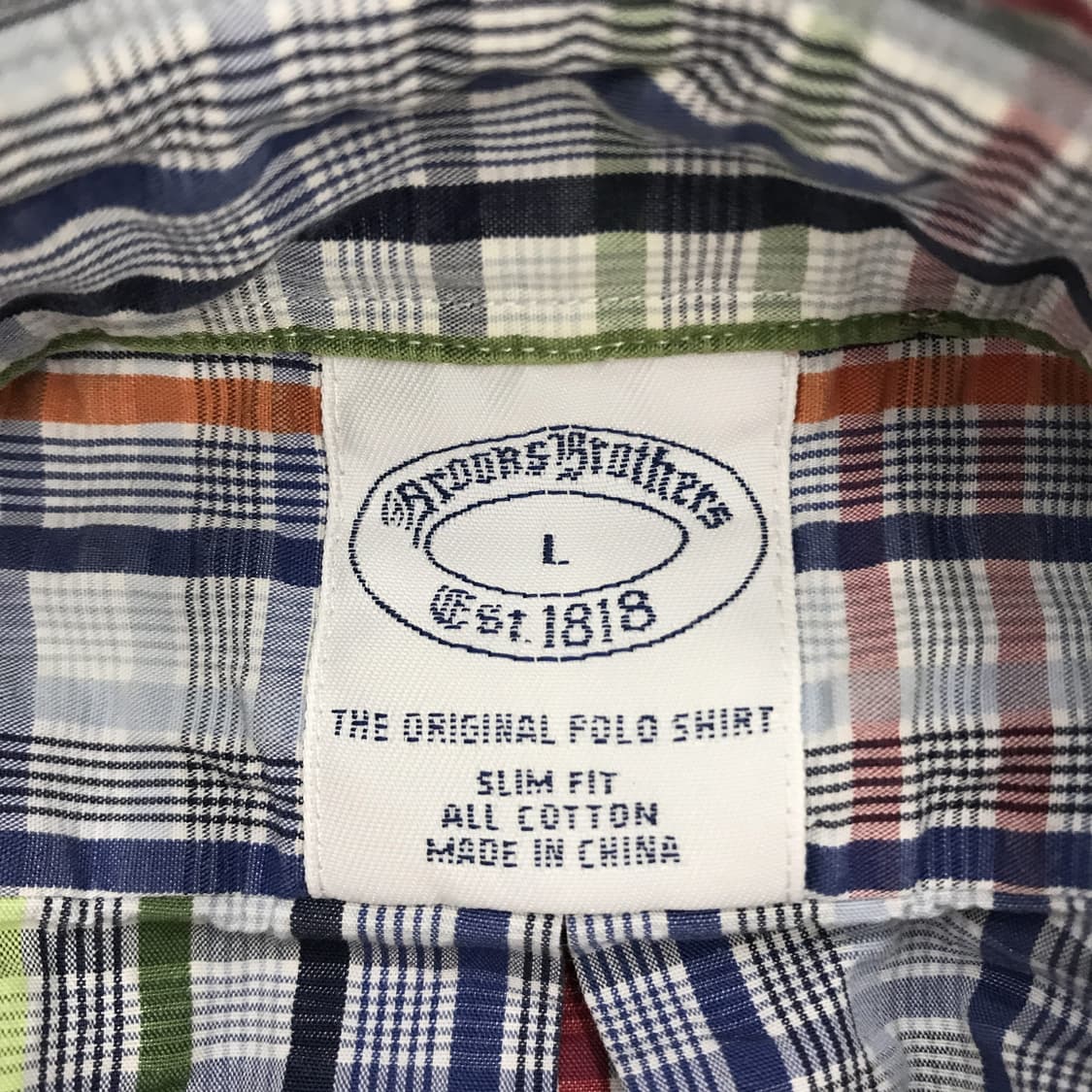 브룩스브라더스 시어서커 멀티체크 반팔셔츠 [L] 상품이미지4