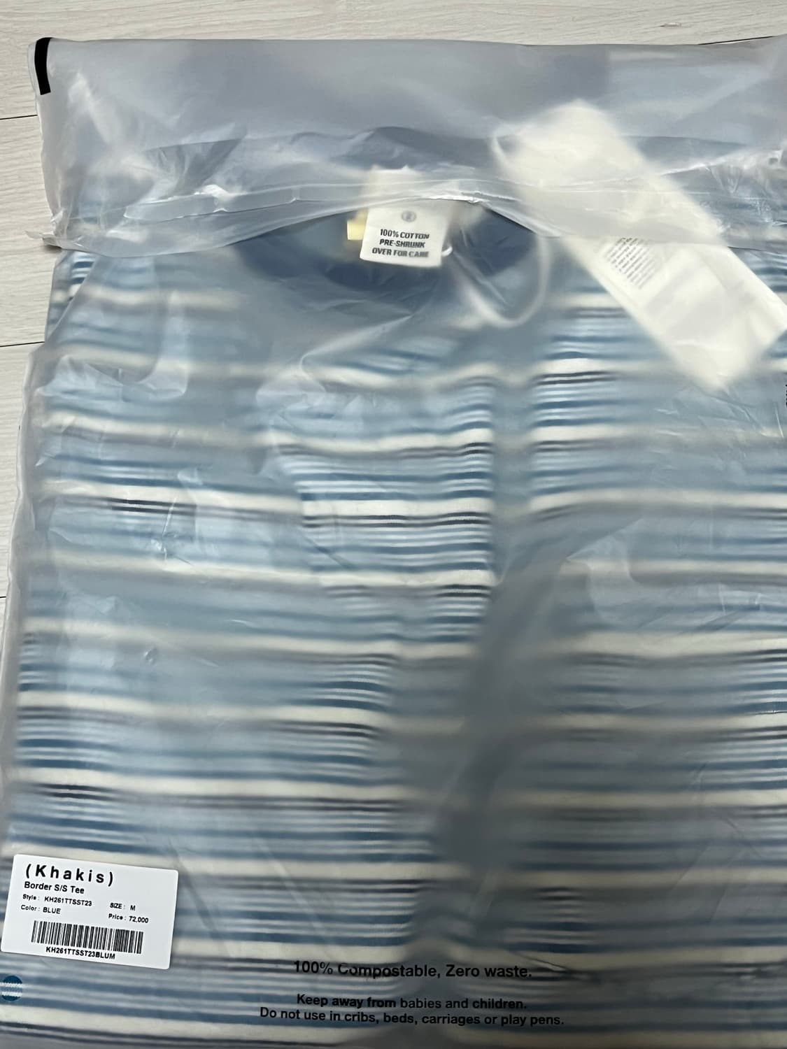 Khakis Border S/S Tee Blue M  새상품 상품이미지2