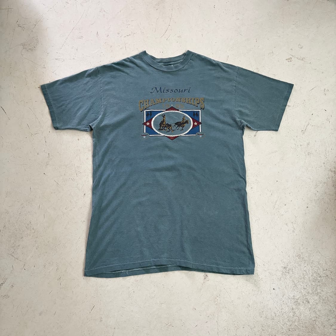 90s USA 미주리 로데오 챔피언쉽 빈티지 반팔티 XL 상품이미지1