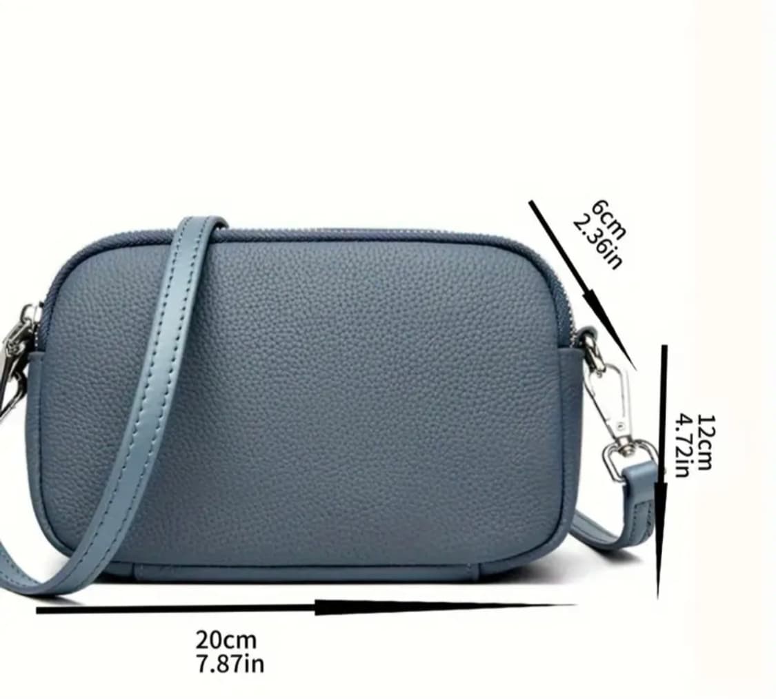 천연 소가죽 투지퍼 크로스백/휴대폰백 상품이미지2