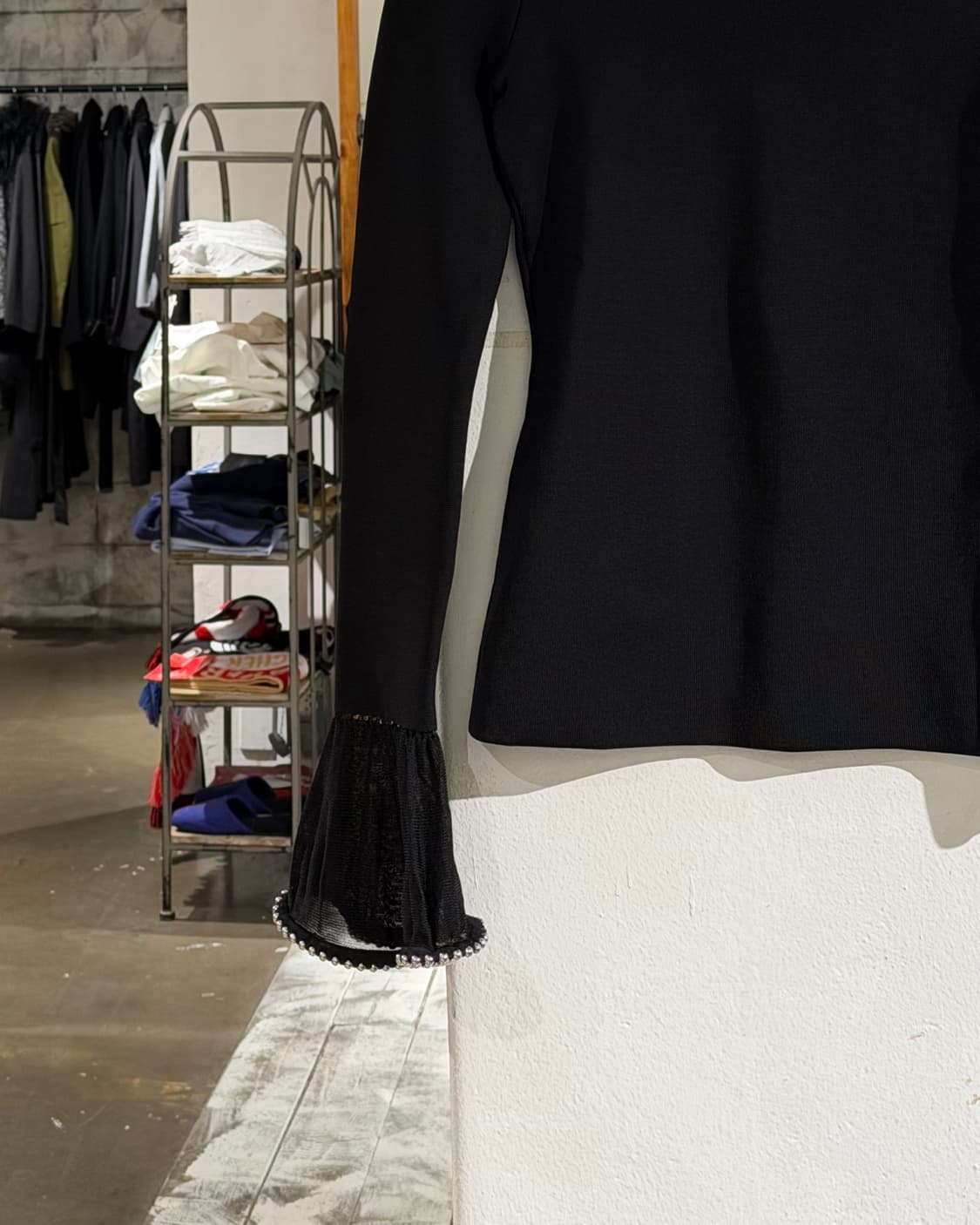 알렉산더 왕 블랙 비스코스 쉬어 벨 롱 슬리브 상품이미지5