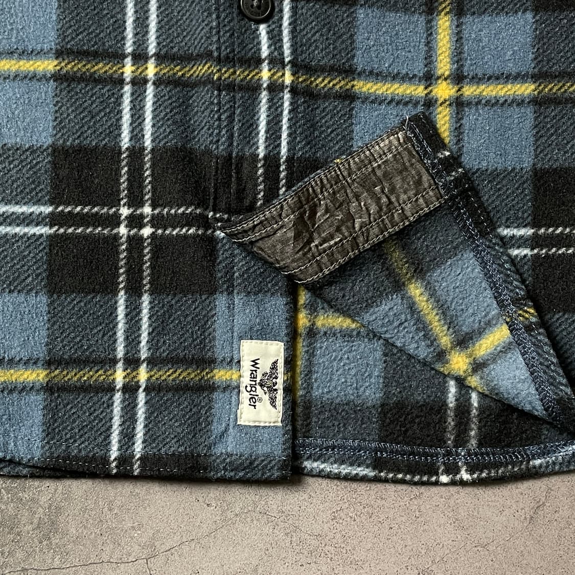 WRANGLER 랭글러 빈티지 블루 체크 플란넬 셔츠자켓 A00453 상품이미지4