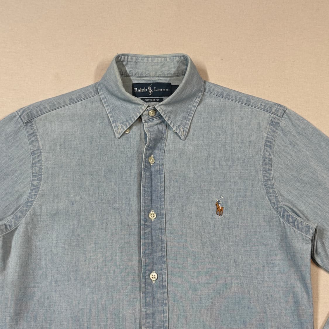 XS) 폴로 랄프로렌 샴브레이 데님 셔츠 커스텀핏 상품이미지3